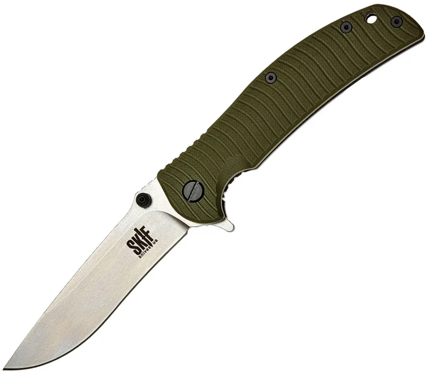 SKIF Knives Urbanite Frame Lock Knife Olive Green G-10/Steel (3.75" Stonewash)