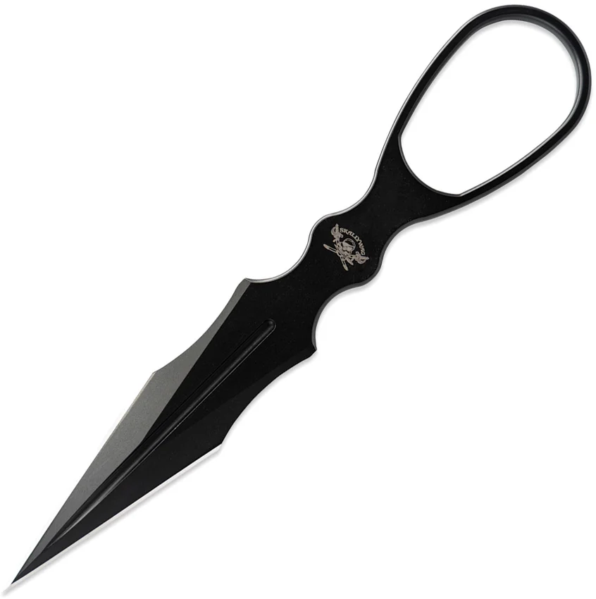 Skallywag Tactical D2 Dagger Fixed Blade Knife Black D2 Steel (2.5" Black)