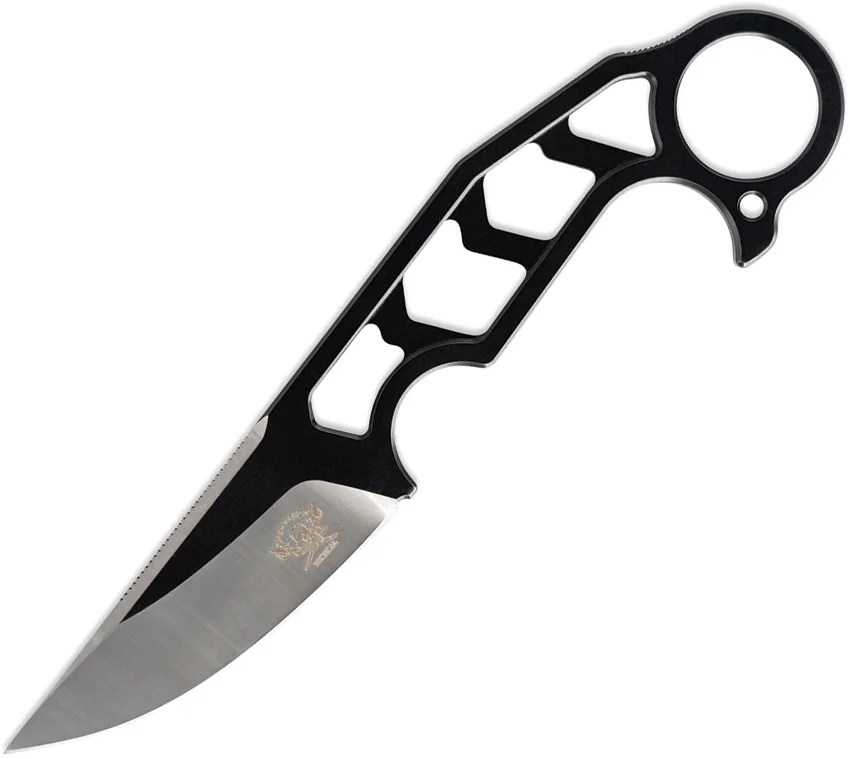 Skallywag Tactical Skeletor Fixed Blade Knife Black 440C Steel (3.25" Two-Tone)
