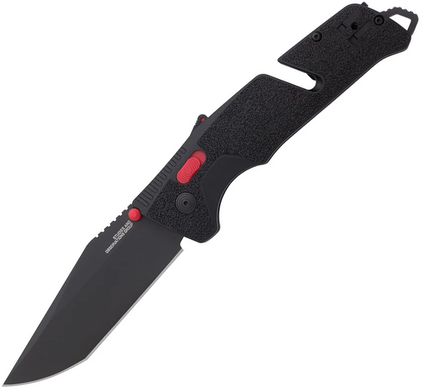 SOG Trident AT-XR Lock Knife Black/Red Tanto (3.7" Black)