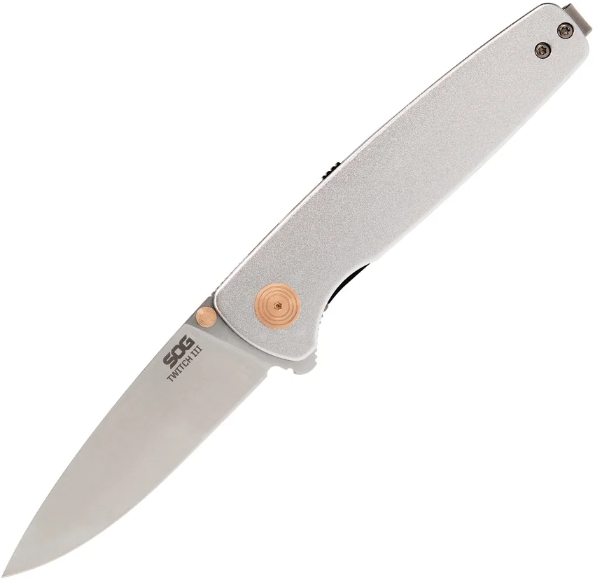 SOG Twitch III Spring Assisted Knife Satin Al Rose Gold Accents (3.1" Satin)