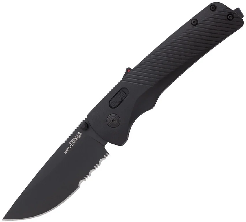 SOG Flash AT-XR Lock Knife Blackout GRN (3.45" Black Serr)