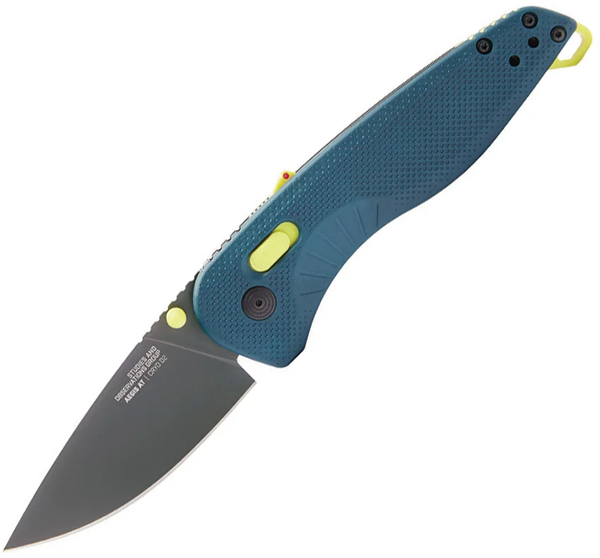 SOG Aegis AT Spring Assisted Knife Indigo GRN (3.13" Dark Gray)