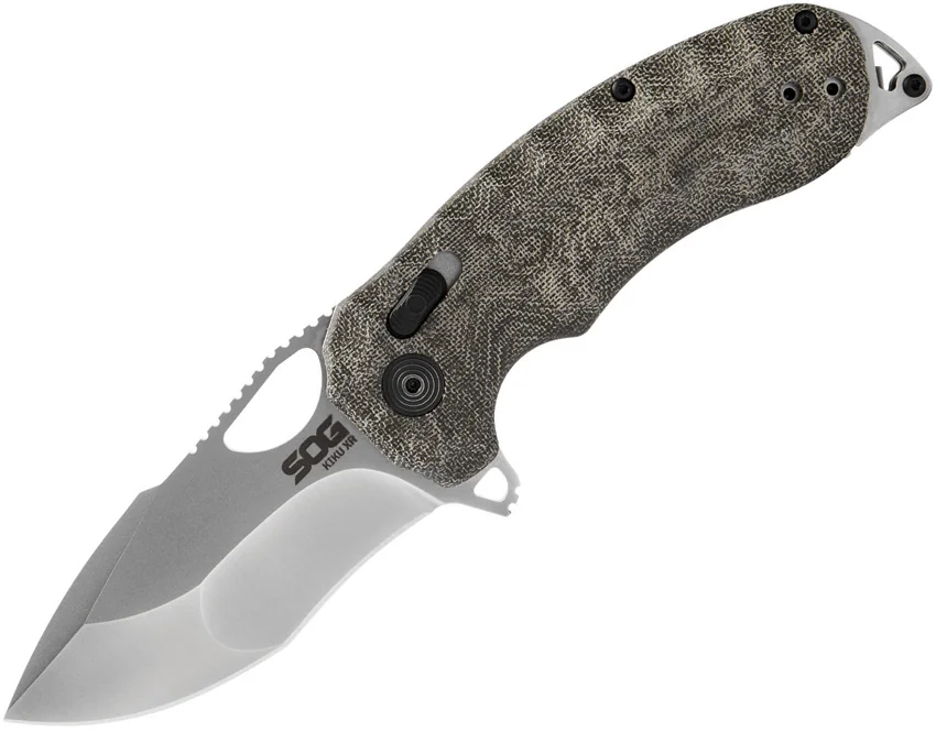 SOG KIKU XR XR-Lock Knife Natural Linen Micarta (3" Satin)