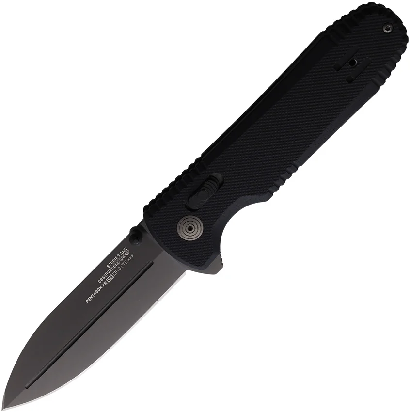 SOG Pentagon XR LTE Flipper Knife Black G-10 (3.5" Black)