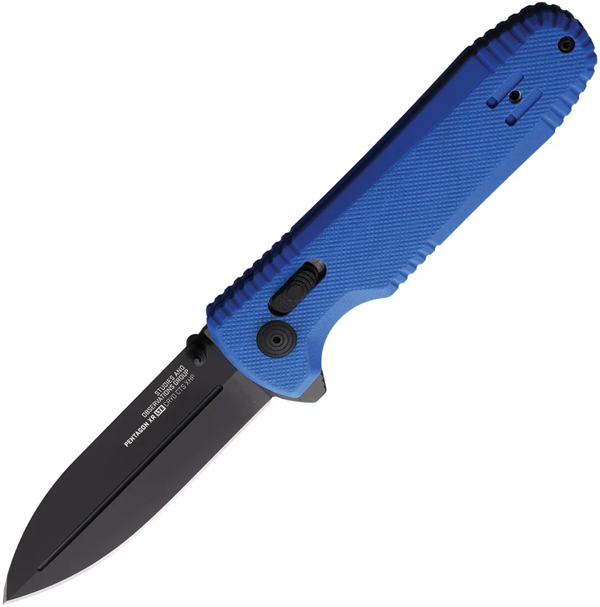 SOG Pentagon XR LTE Bar Lock Knife Blue G-10/CF (3.5" Black CTS XHP)