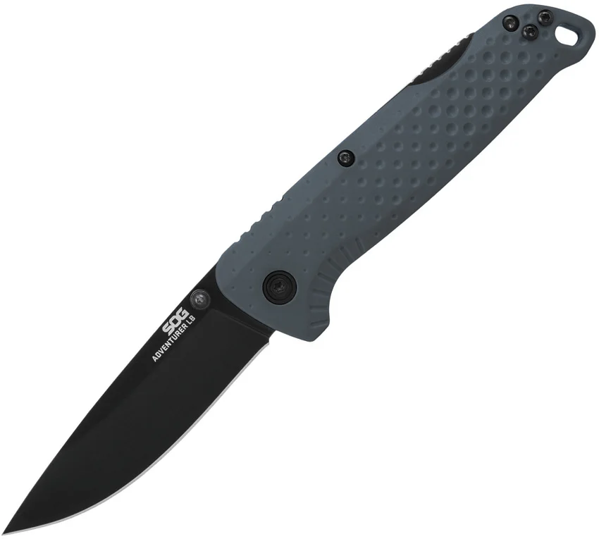 SOG Adventurer LB Lock Back Knife Gray Polymer (3" Black)