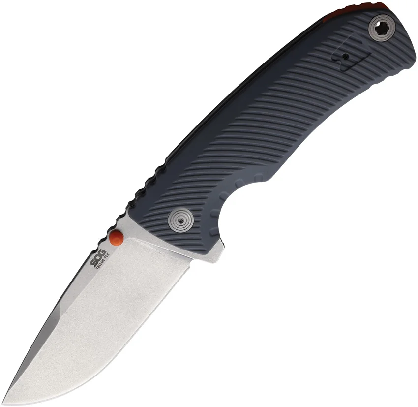 SOG Tellus Frame Lock Knife Wolf Gray FRN (3.65" Stonewash Cryo 440)