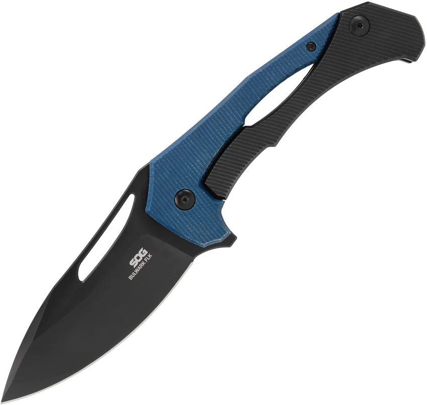 SOG Bulwark FL Frame Lock Knife Blue/Black Micarta (3" Black)