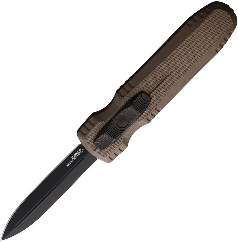 SOG Knives Pentagon OTF Automatic Knife FDE Dagger (3.8" Black)
