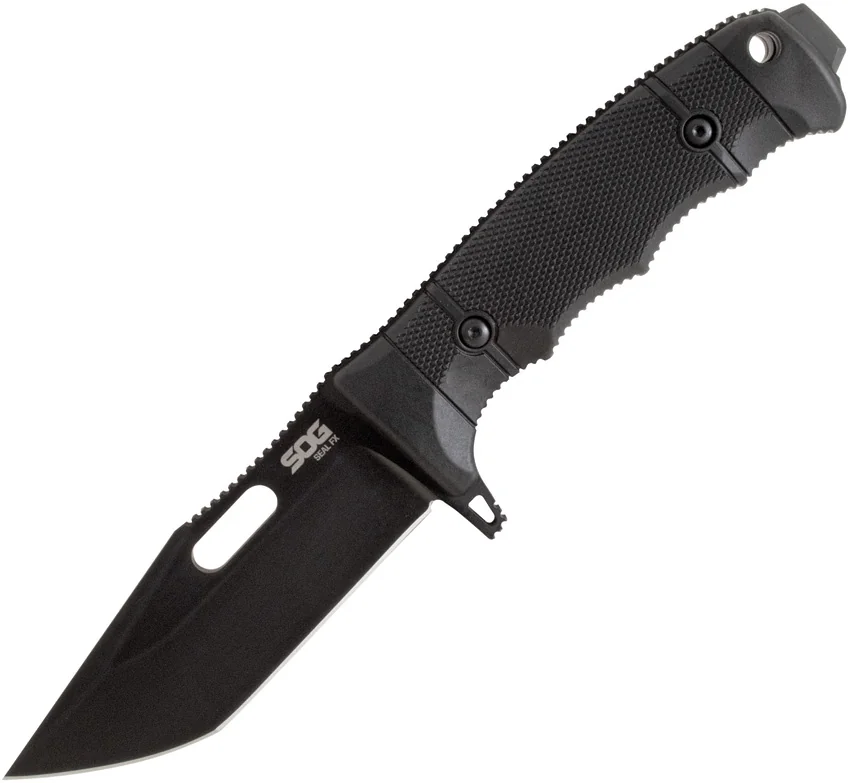 SOG Seal FX Tanto Fixed Blade Knife Black GRN (4.3" Black)