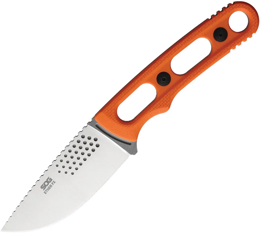 SOG Ether FX Fixed Blade Knife G-10 Blaze Orange (3.25" Satin) 17330157