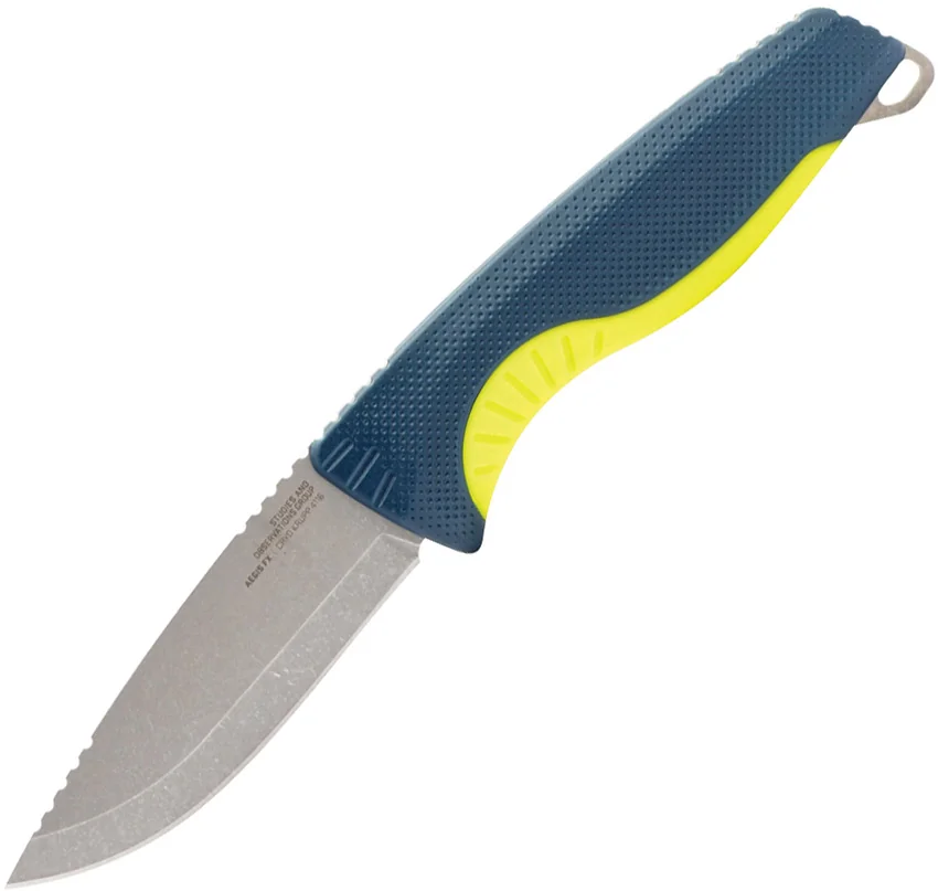 SOG Aegis FX Fixed Blade Knife Indigo Blue/Acid Yellow GRN (3.6" Stonewash)