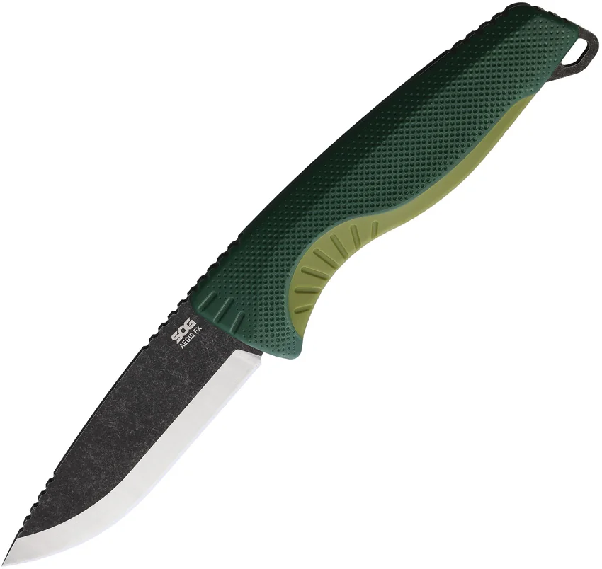 SOG Aegis FX Fixed Blade Knife Forest/Moss Green (3.6" Black Stonewash)