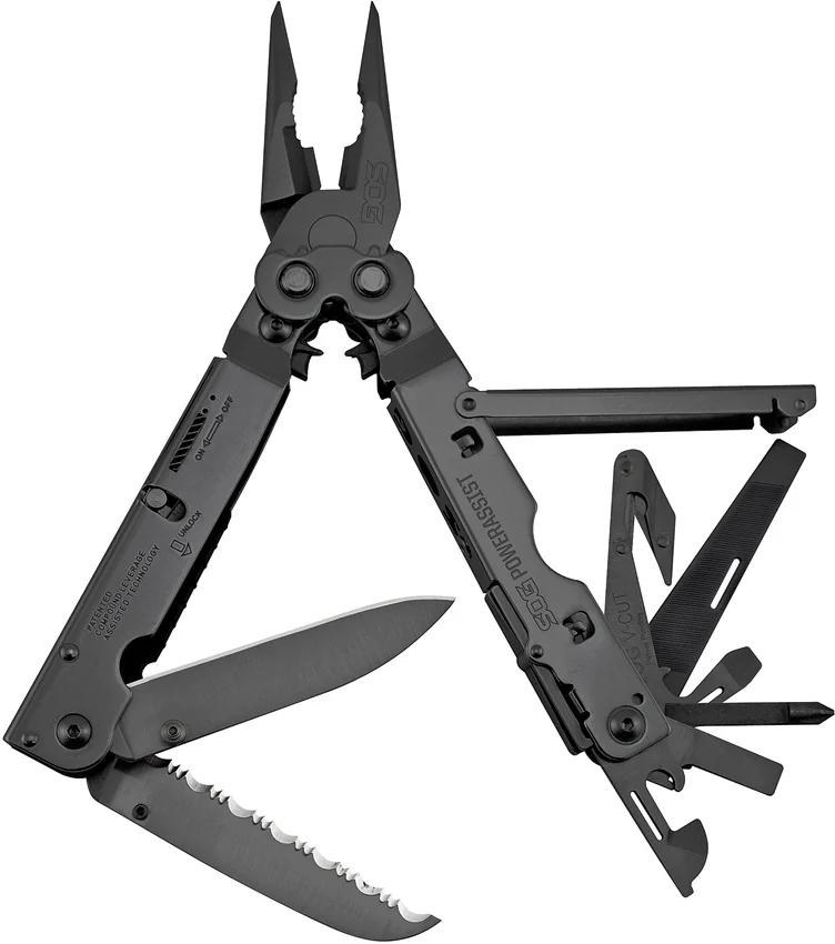 SOG PowerAssist 16-in-1 Multi-Tool w/ Nylon Case (Black Oxide) B66N-CP