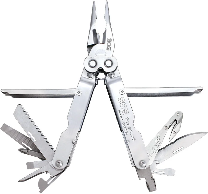 SOG PowerLock Multi-Tool + V-Cutter (Satin) S62N-CP