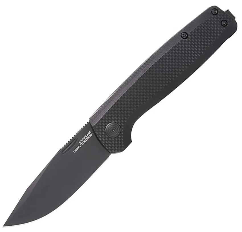 SOG Terminus Slip Joint Knife Blackout G-10 (2.9" Black CRYO D2)