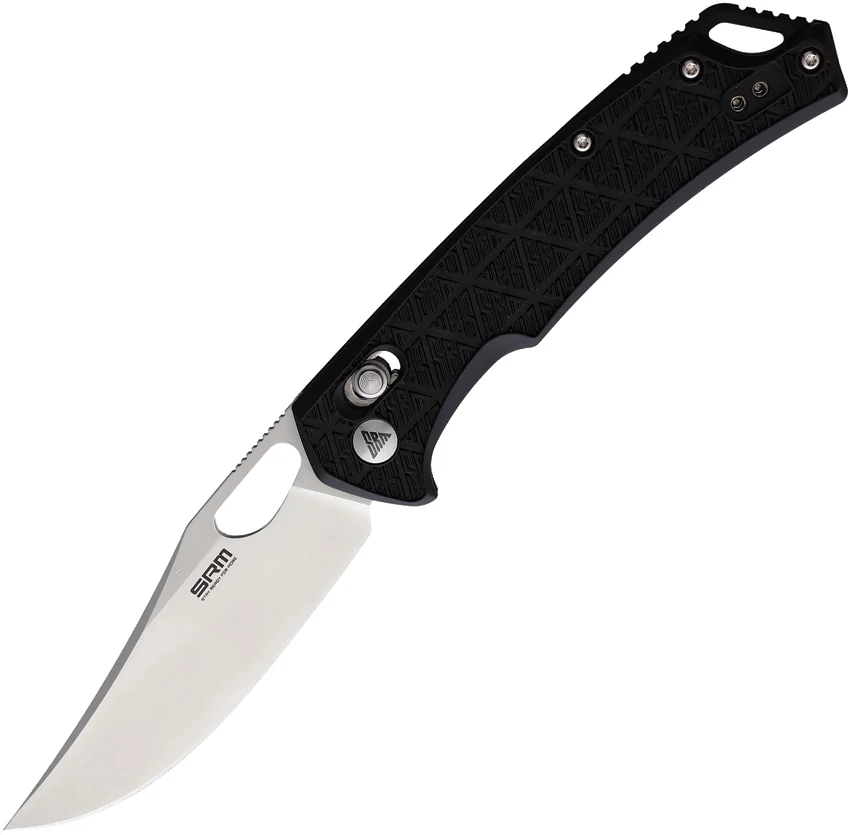 SRM Knives 9201-PB Ambi Lock Knife Black FRN (3.5" Satin)