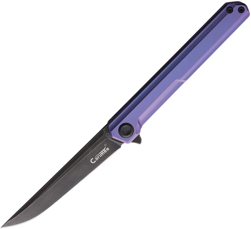 Stedemon Vouking TS06 Frame Lock Knife Purple Titanium (3.75" Black)