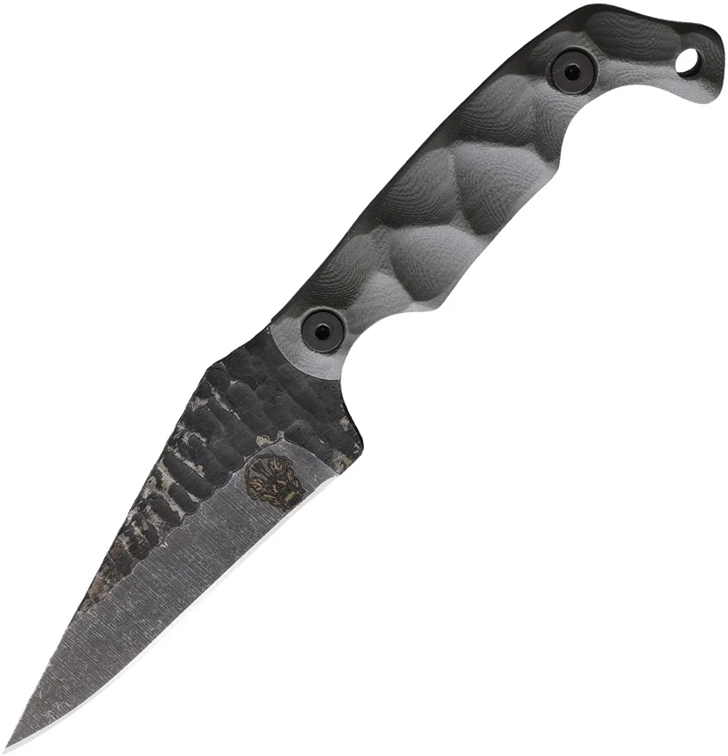 Stroup Knives Bravo 5 Wharncliffe Fixed Blade Knife Gray G-10 (3.5" Acid Wash)
