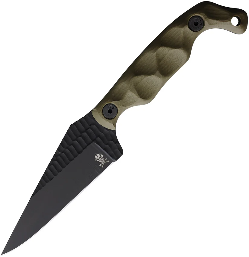 Stroup Knives Bravo 5 Fixed Blade Knife OD Green G-10 (3.75" Black)