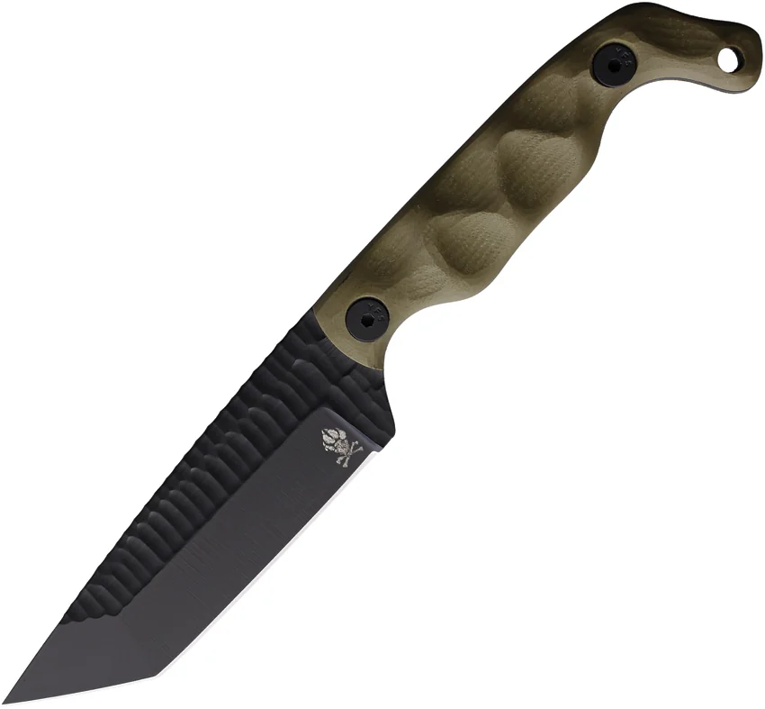 Stroup Knives Bravo 5 Tanto Fixed Blade Knife OD Green G-10 (3.5" Black)