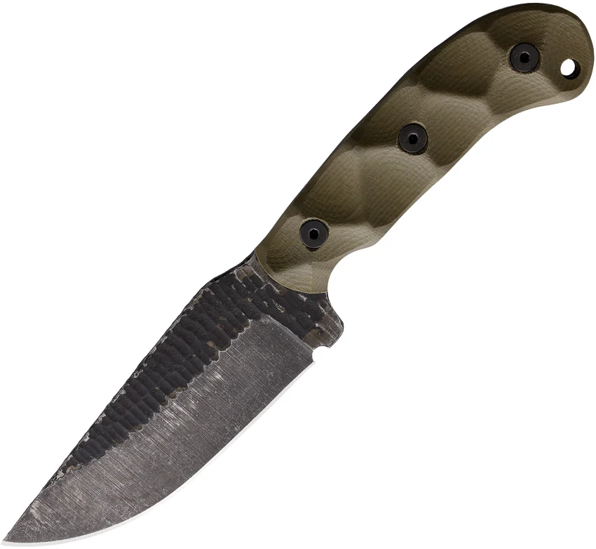 Stroup Knives GP1 Fixed Blade Knife OD Green G-10 (4.4" Black SW)