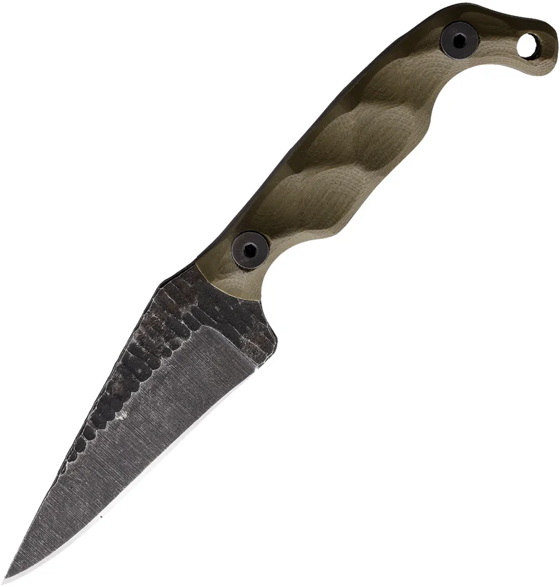 Stroup Knives Mini EDC Fixed Blade Knife OD Green G-10 (3.1" Black SW)