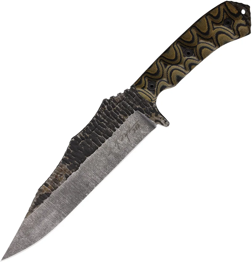 Stroup Knives Mountain Predator Fixed Blade Knife OD Green G-10 (7.5" Acid Wash)