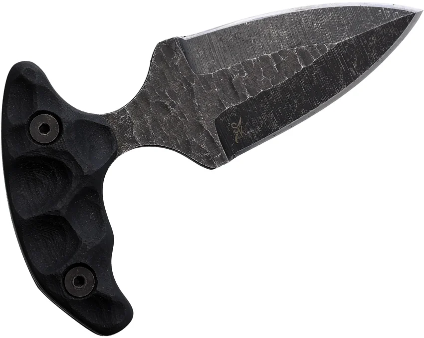 Stroup Knives SD1 Push Dagger Fixed Blade Knife Black G-10 (2.5" Acid Wash)