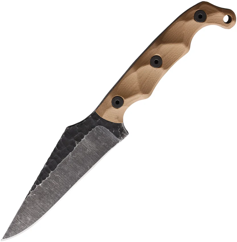 Stroup Knives TU2 Fixed Blade Knife Tan G-10 (4.5" Acid Wash)
