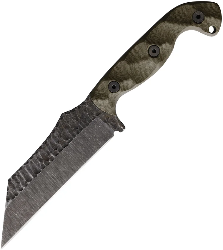 Stroup Knives TU3 Wharncliffe Fixed Blade Knife OD Green G-10 (5" Acid Wash)