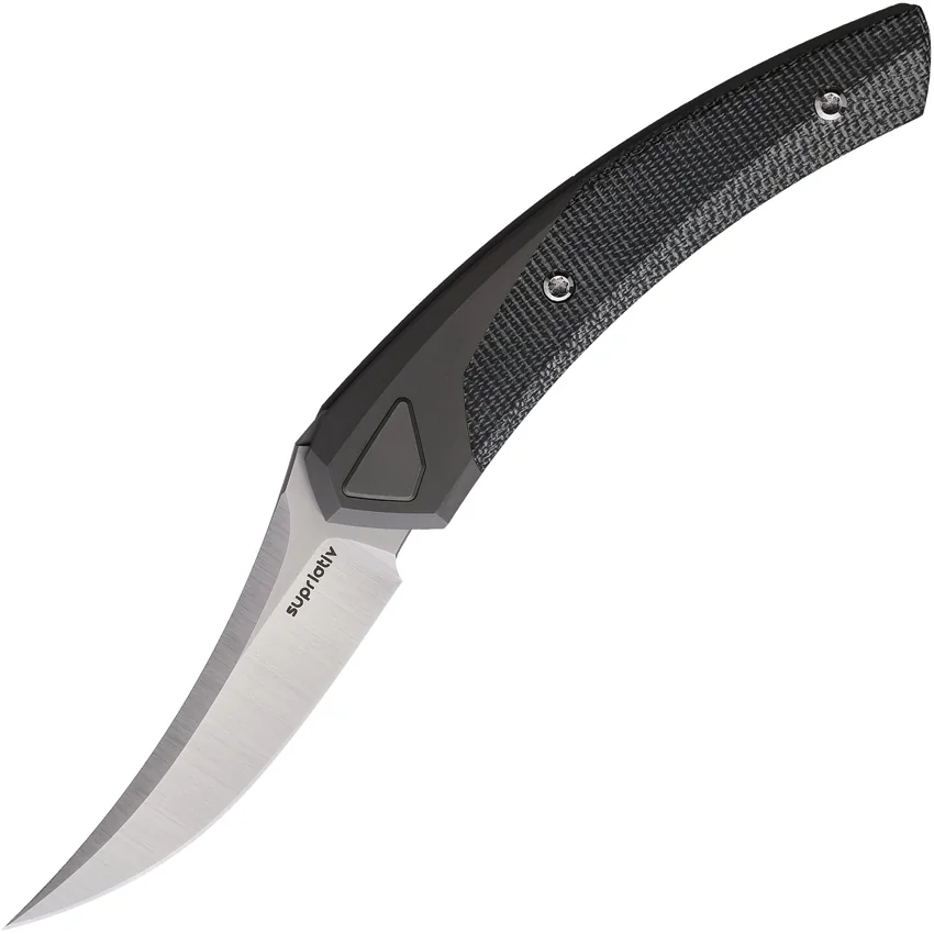 Suprlativ Knives Piranha Rare Earth Magnet Lock Ti/Black Micarta (2.6" Satin M4)
