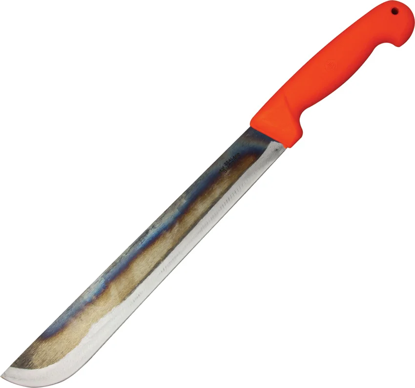 Svord Kiwi Machete Fixed Blade w/ Orange Handle Black Sheath (12" Flamed)