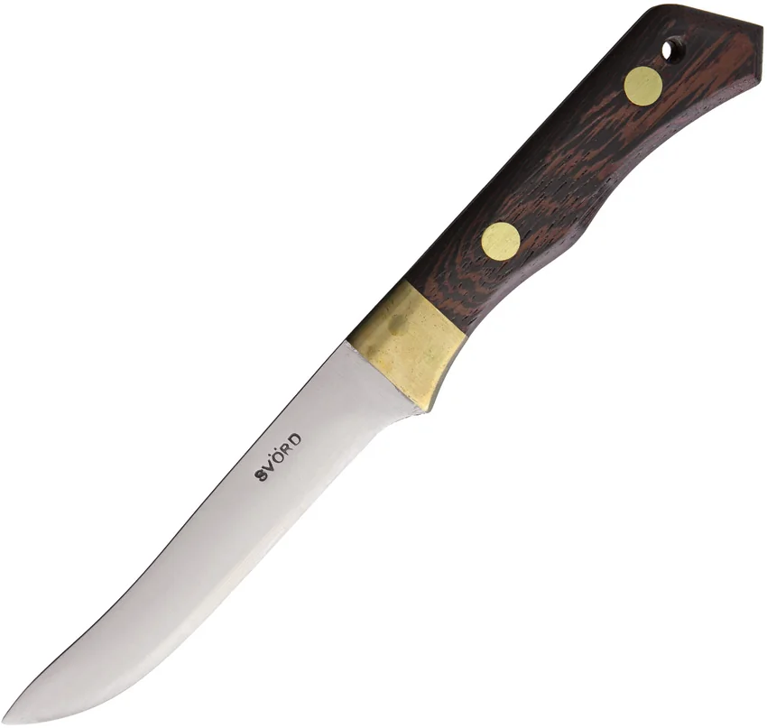 Svord Utility General Purpose Fixed Blade Knife Wood + Brass (4.75" Satin)