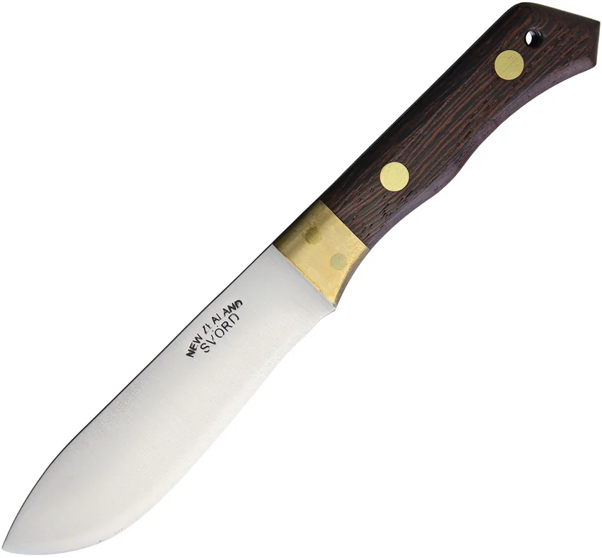 Svord Utility Skinner Fixed Blade Hunting Knife Wood + Brass (5" Satin)