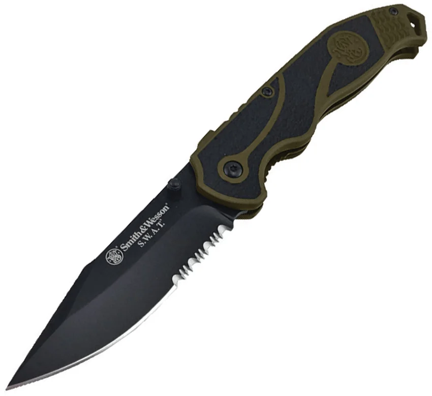 S&W SWAT II Thumb Stud Spring Assisted Knife (3.5" Black)