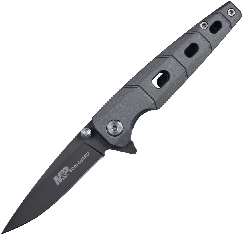 M&P Bodyguard Liner Lock Knife Gray Aluminum (2.6" Gray Ti) 1100068