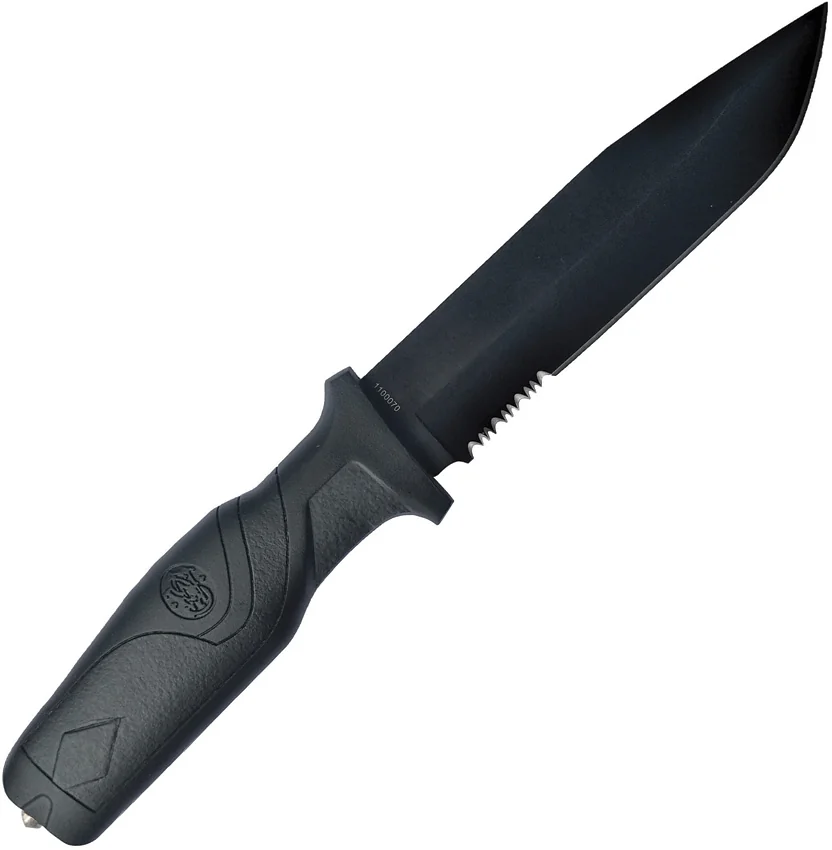 Smith & Wesson Search & Rescue Fixed Blade Knife Black (6" Black Serr) 1100070