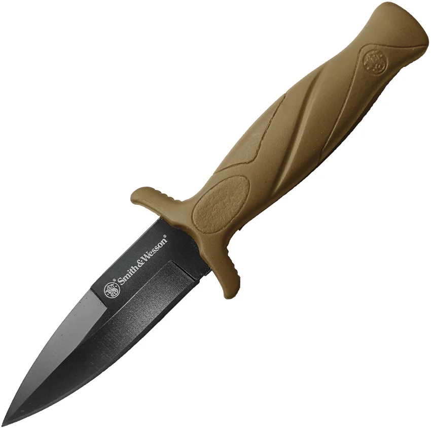Smith & Wesson Boot Knife Fixed Blade Flat Dark Earth (3" Black) 1100072