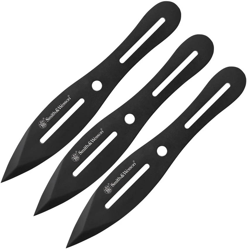 Smith & Wesson Bullseye 8" Throwing Knife Set Black (3 Knives) SWTK8BCP