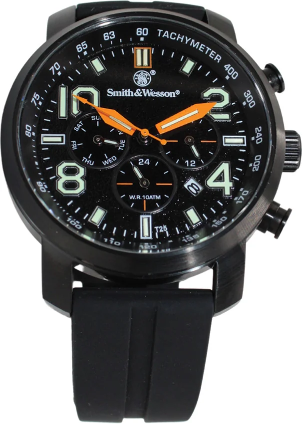 Smith & Wesson Black Tritium Chronograph Watch