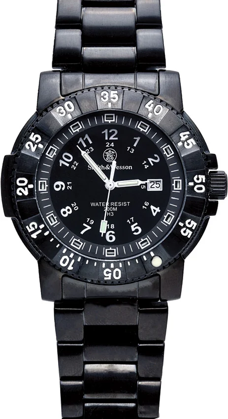 Smith & Wesson Commander Tritium Watch Black Stainless Band