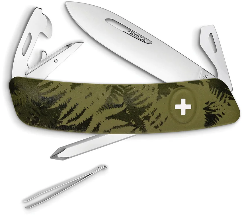 Swiza C04 Button Lock Green Camo