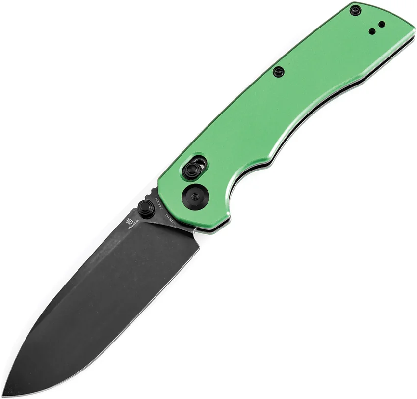 Tenable Knives Kryo Crossbar Lock Knife Green Aluminum (3.6" Black SW) T1001V1