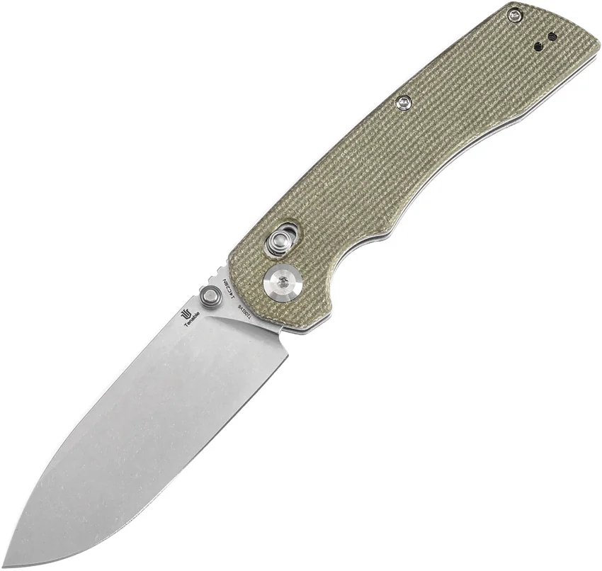 Tenable Knives Kryo Crossbar Lock Knife Green Micarta (3.6" SW) T1001V6
