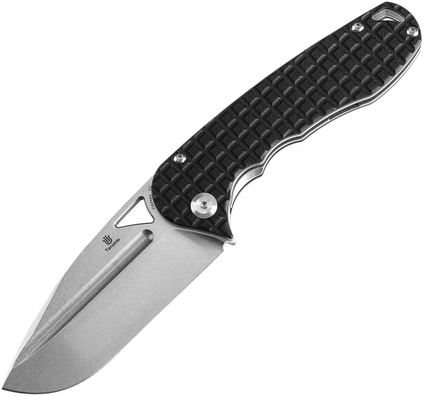 Tenable Knives Bombur Liner Lock Knife Black Frag G-10 (3.5" SW) T1054A1