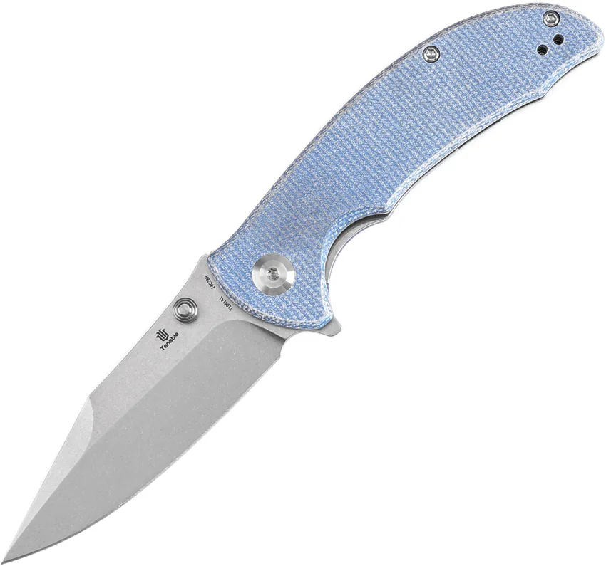 Tenable Knives Rei Liner Lock Knife Blue Micarta (3.3" SW) T1061A1