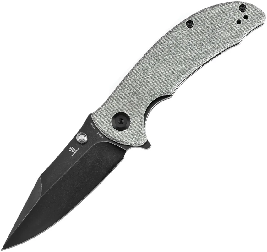 Tenable Knives Rei Liner Lock Knife Green Micarta (3.3" Black) T1061A2