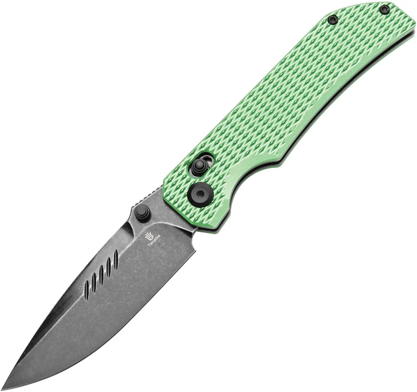 Tenable Knives Eaglestrike Crossbar Lock Knife Diamond Green Al (3.7" Black SW)